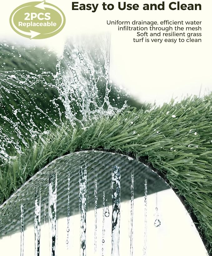 Dog Grass Pad with Tray, 30"x20" Medium Grass Pad for Dogs Potty with 2pcs Artificial Grass, Indoor Dog Litter Box for Balcony Apartment, Realistic, Washable, Less Odor-PawvioPets