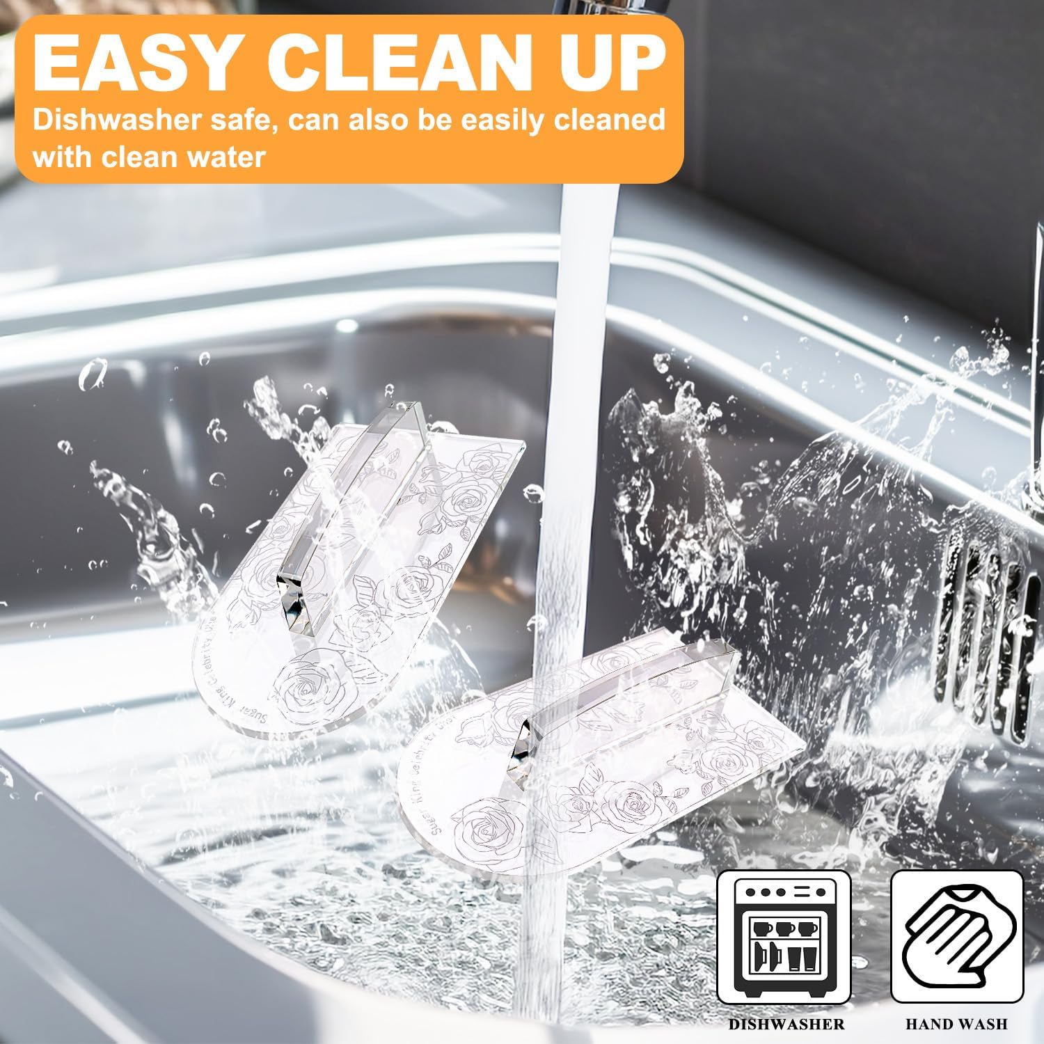 KALAIEN Fondant Smoother with Handle Acrylic Cake Smoother Tool for Icing fondant tools set-Round