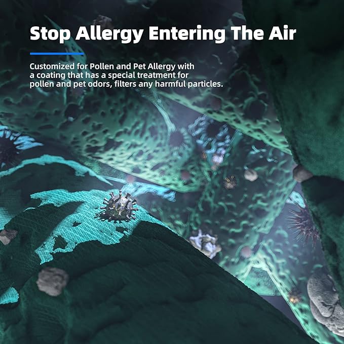 AROEVE MK04 Air Filter Replacement 4-in-1 Filter for Pollen Pet Dander Hair- Pet Dander Version(2 Pack)-PawvioPets