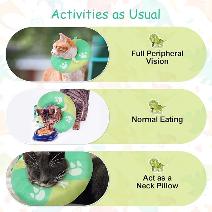 BEAUTYZOO Cat Cone Collar - Adjustable, Soft, Protective Donut Collar for Cats & Kittens, Alternative to Plastic Cones, Stops Licking After Surgery-PawvioPets