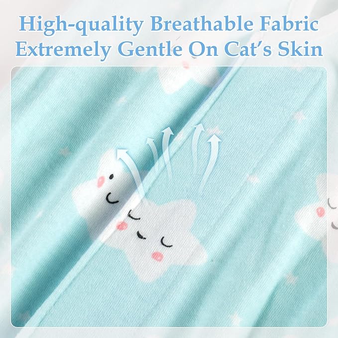 ANWA 2 Pack Cat Recovery Suit - Breathable Cat Onesie for Cats After Surgery Female, Kitten Surgery Recovery Suit Female Abdominal Wounds-PawvioPets