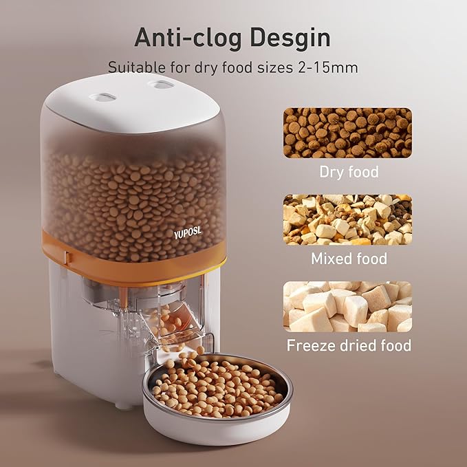 Automatic Cat Feeder - 4L Timed Auto Pet Feeder for Cat and Dog with Dry Food Dispenser, 180-day Battery Life, 1-6 Meals Per Day, 1-16 Portion, Desiccant Bag Keeps Food Fresh-PawvioPets