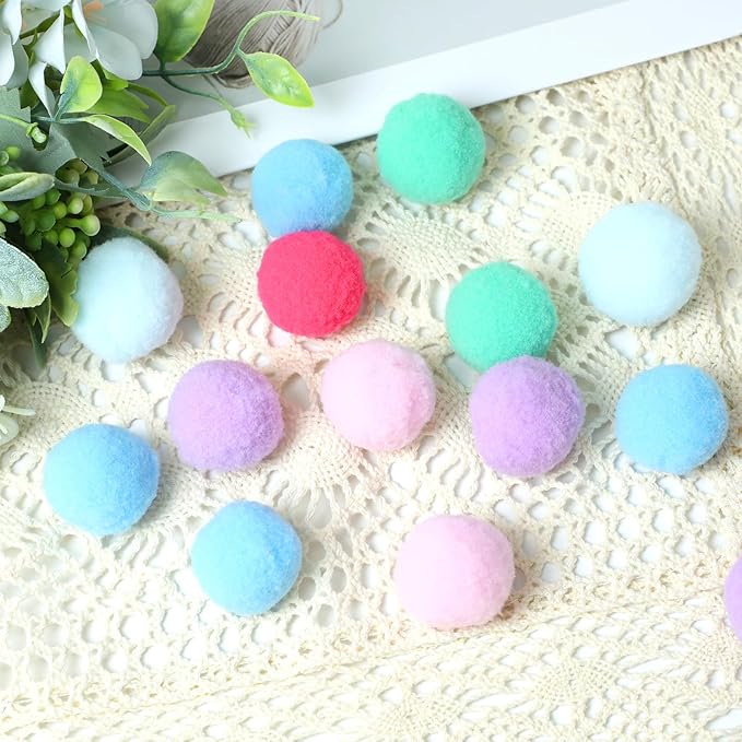 30 Pcs Soft Plush Cat Ball,Cat Toy Balls,Bulk Cats Toys,Puff Balls,Fuzzy Colorful Cats Ball for Pet Playing Exercising-PawvioPets