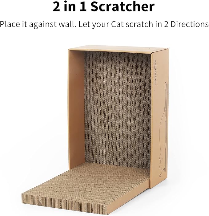 FUKUMARU 5 PCS Cat Scratching Boards, 11.4 Inch Width Ex-Large Cat Scratcher Box, Reversible Cardboard Scratchers for Indoor Cats, Cat Scratch Box for Large, Medium and Small Cats, Protect Furniture-PawvioPets