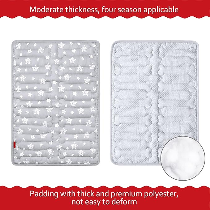 Dog Crate Mat (24" X 18"), Soft Dog Bed Mat with Cute Prints, Personalized Crate Pad, Anti-Slip Bottom, Machine Washable Kennel Pad-PawvioPets