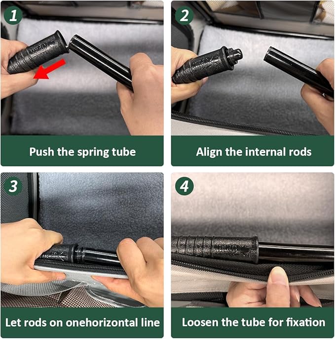 Extra Large Cat Carrier Soft Sided, Portable Small Dog Carrier for 2 Cats, 24"x16.5"x16" Car Travel Folding Comfortable Design, Green-PawvioPets