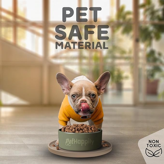 Dog Food Mat Round 10" - Raised Edges Dogs Mat for Food and Water Prevent Spill, Waterproof Cat Food Mats Protect Floors, Easy Clean Dog Bowl Mats for Food and Water, Silicone Pet Feeding Placemats-PawvioPets