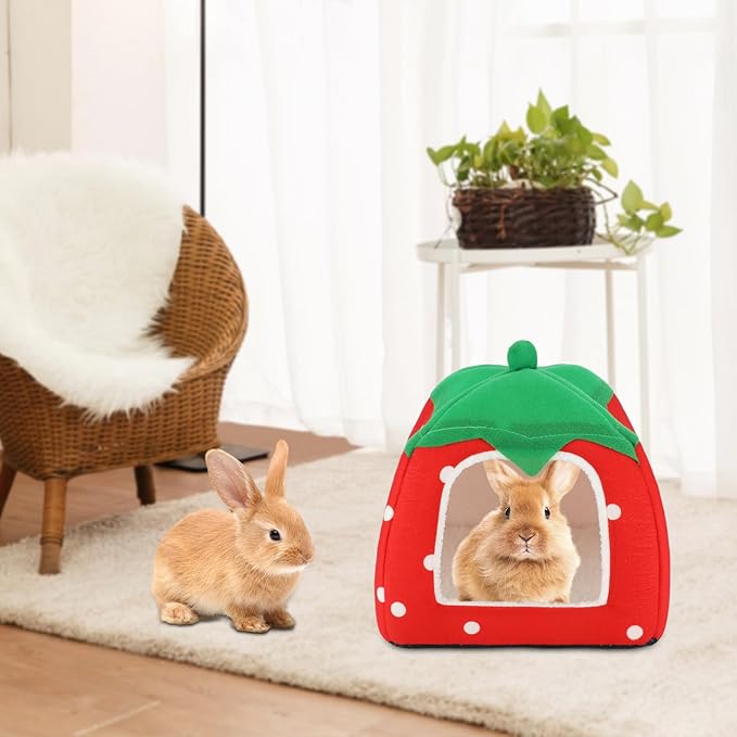 BWOGUE Guinea Pig House Bed Cozy Hamster Cave Large Hideout for Dwarf Rabbits Hedgehog Bearded Dragon Winter Nest Hamster Cage Accessories-PawvioPets