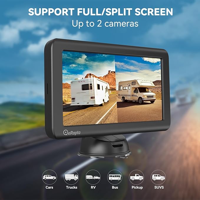 eRapta Wireless Backup Camera Magnetic: 5” Portable, 1-Min Install-Free Trailer Backup Camera with FHD1080P, Infrared Night Vision, 150° Wide-Angle View for Trailer/RV/Truck/Car/Tractor ACT501-PawvioPets