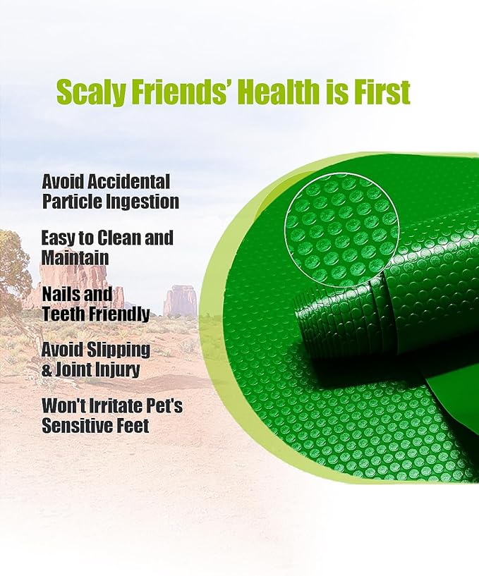 Bearded Dragon Tank Accessories, Reptile Substrate Floor for Bearded Dragon Enclosure 4x2x2, Leopard Gecko Tank Liner Mat for 120 Gallon Reptile Tank, Green-PawvioPets