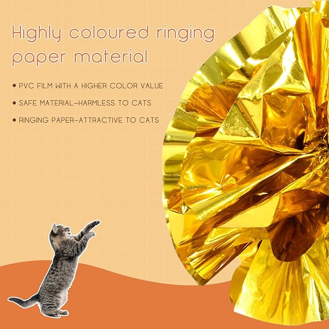 Andiker Cat Crinkle Balls, 2.36 Inches 6 Colors 12pcs Cat Balls Chew and Chase Kitten Mylar Crinkle Ball Lightweight Cats Toys for Indoor Cats to Keep Fit and Active(12pcs)-PawvioPets