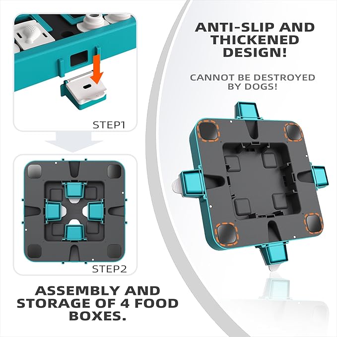 Dog Puzzle Toy Mental Stimulation - Level 3 in 1 Dogs Food Feeder Puzzle, Dog Treat Puzzle Feeder (Advanced-Mars Green Board)-PawvioPets