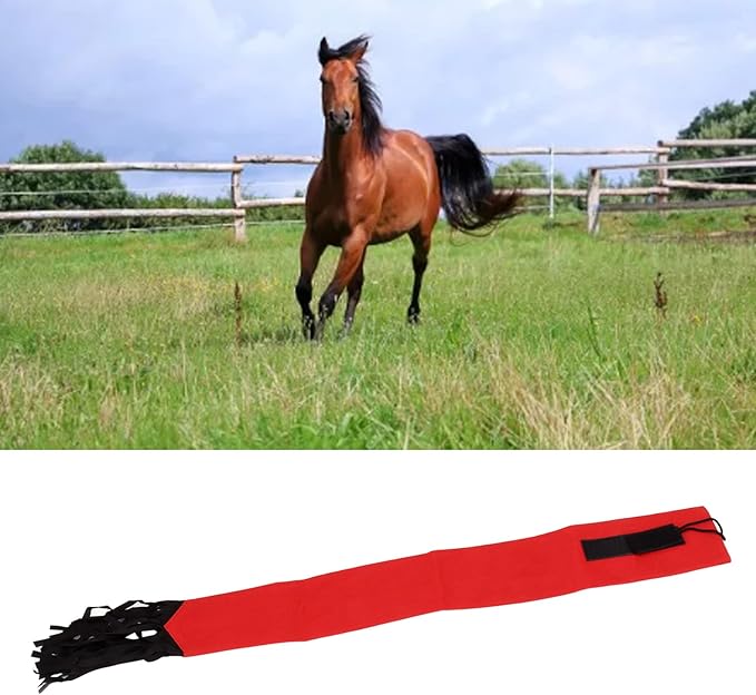 GLOGLOW Horse Tail Bag, Design Horse Tail Guard with Fringe for Keep Tail and Protected (Red)-PawvioPets