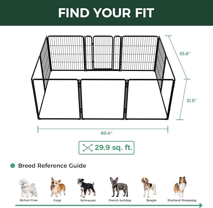 FXW Homeplus Unleashed Indoor Dog Playpen - Stress-Free and Safe Play, Heavy Duty 32 Inch 5 Acrylic Panels + 5 Wire Panels Dog Pen for Small and Medium Dogs, Black│Patented-PawvioPets