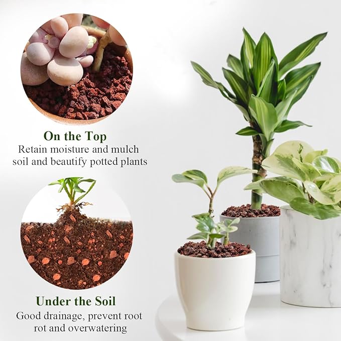 2 lbs Red Lava Rocks for Plants,1/4 Inch Crush Volcanic Rock Gravel Potting Mix for Succulent Cactus Bonsai Aquarium Fire Pits and Garden Landscaping-PawvioPets