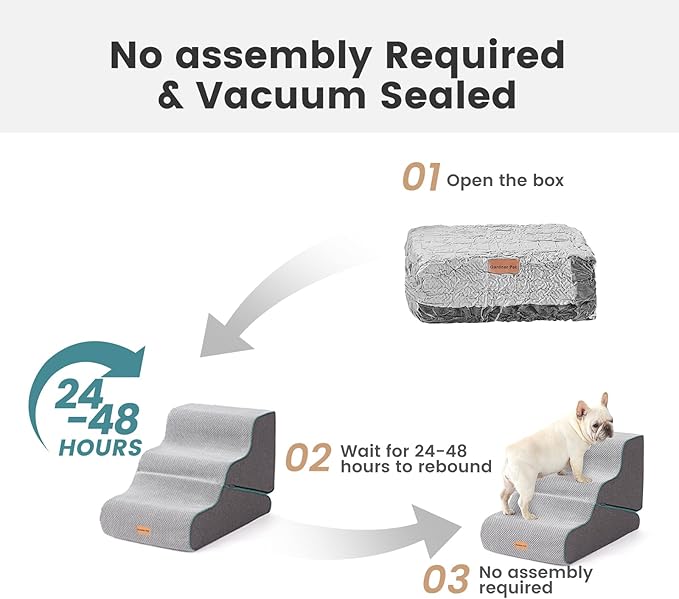 Gardner Pet Dog Stairs for Small Dogs 22.8" H, Curved 5-Step Pet Stairs, Dog Steps for High Bed, Couch (24-30 in) with Durable Non-Slip Waterproof Fabric Cover and CertiPUR-US Certified Foam-PawvioPets