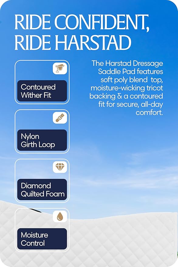 Equinavia Harstad Dressage Saddle Pad | Classic & Durable | Moisture-Wicking Tricot Backing-PawvioPets