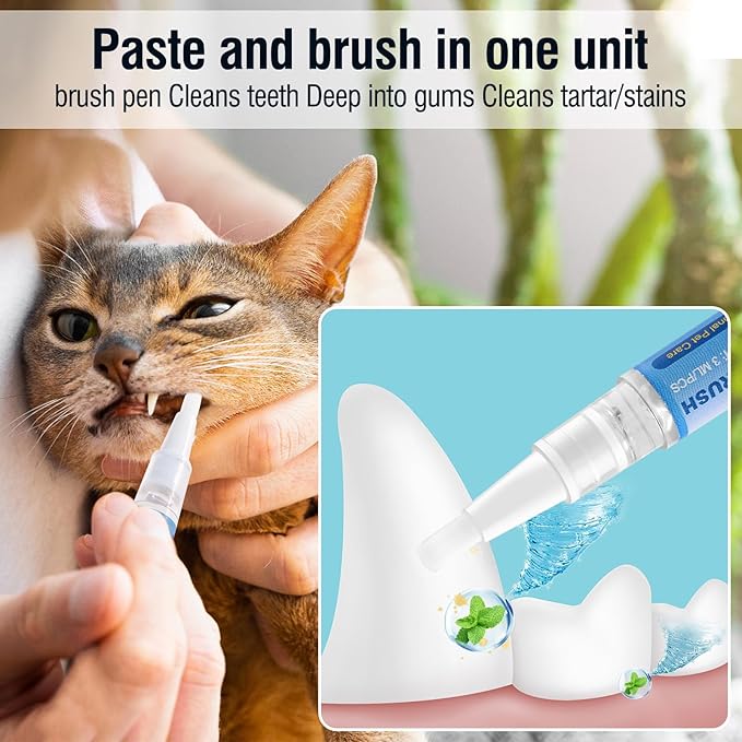 3PCS Pet Toothbrush Pen,Teeth Brightening Pen for Dog-Pet Dog/Cat Teeth Cleaning Pen for Dental Care,Dogs Cats Natural Plants Tartar Remover Tool-PawvioPets