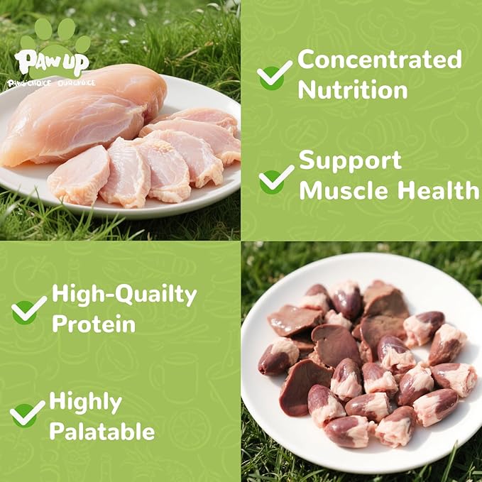 Freeze Dried Dog Treats,Chicken Breast&Organs Recipe Raw Dog Food Topper, High Protein Freeze-Dried Food for Cats, Rawhide Free, Gluten&Grain Free, 5.3oz-PawvioPets