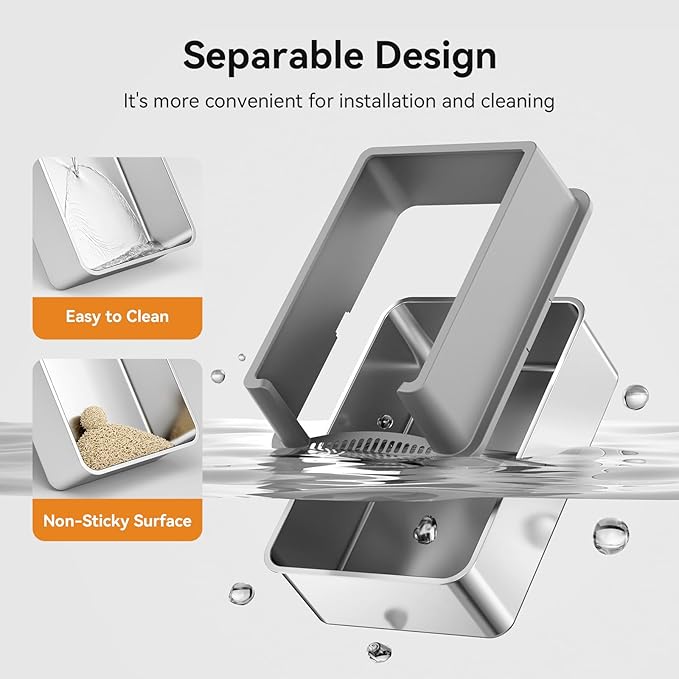 28" Extra Large XXL Stainless Steel Cat Litter Boxes with Lid Metal Cat Litterbox Pan for Big Cats and Multiple Cats, Anti-Leakage, Easy Cleaning, Include Scoop-PawvioPets