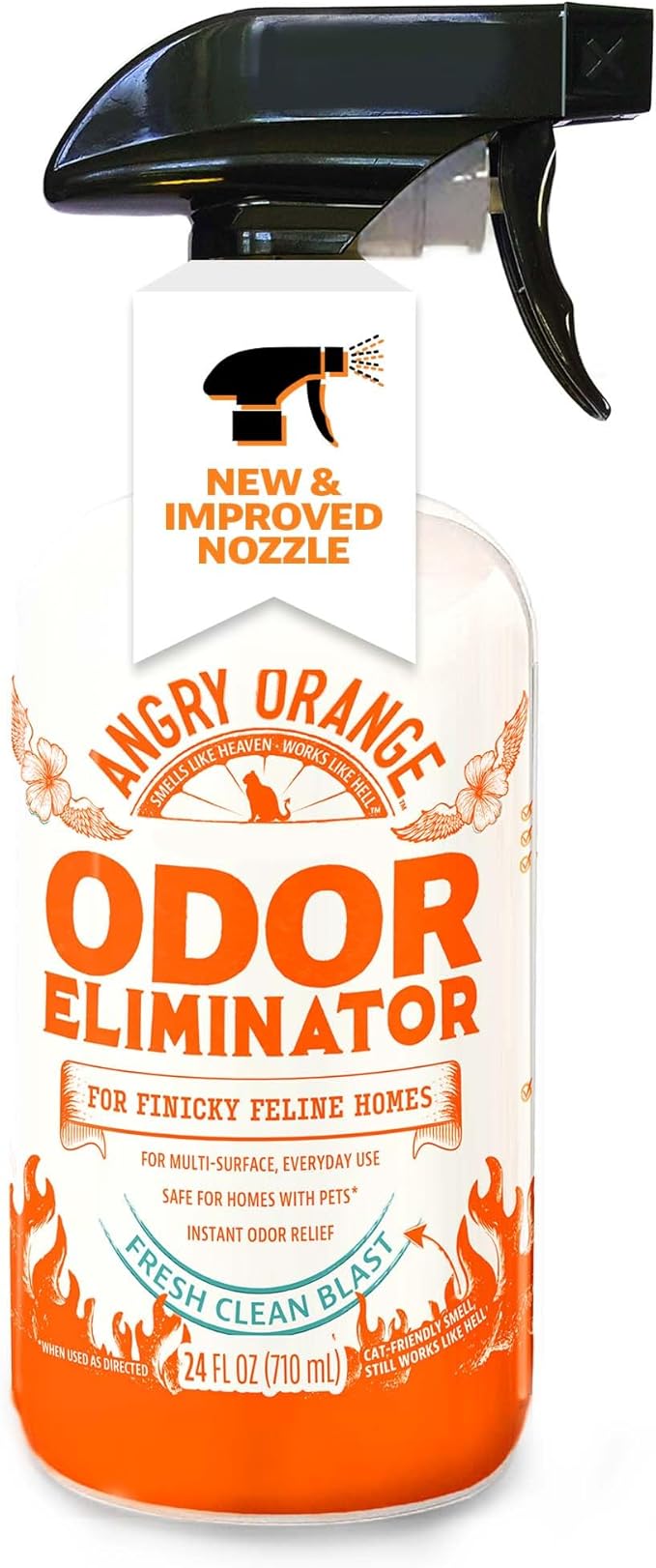 ANGRY ORANGE Pet Odor Eliminator for Cat Urine, Carpet Stains, and Strong Smells – Fresh Scent Odor Remover- 24 oz-PawvioPets