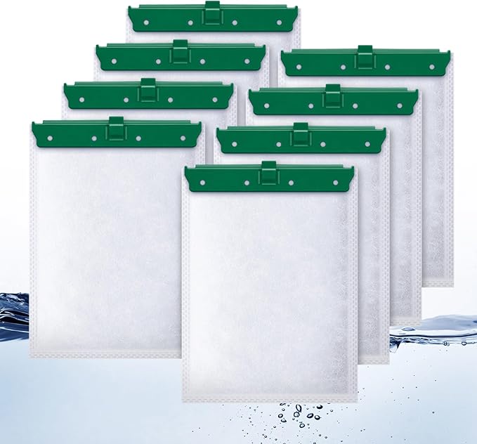 8 Count Medium Filter Cartridges Compatible with Whisper Bio Bag Filters, Large Aquarium Filter Cartridge for Whisper 10i/IQ10/PF10 and Repto Filter 90 GPH-PawvioPets