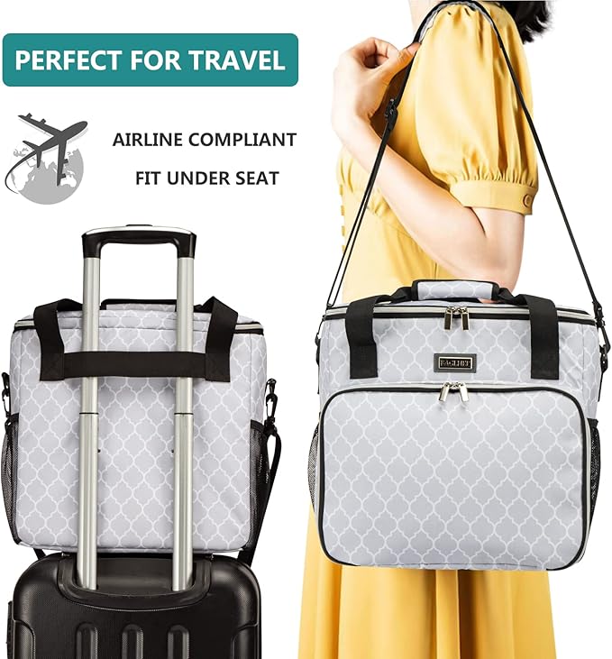 BAGLHER Dog Travel Bag, Pet Travel Bag (ALL Pet Travel Supplies), With 2 Pet Food Containers and 2 Collapsible Silicone Bowls; Essential Kits for Pet Travel DLwhite-PawvioPets