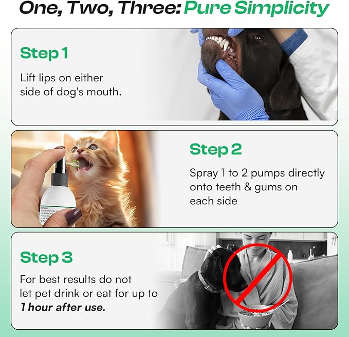 Dog Breath Freshener, Helps Promote Gum Health, Cats & Dogs Plaque and Tartar Remover, Instant Fresh Breath for Dogs & Cats, 6.7 oz-PawvioPets