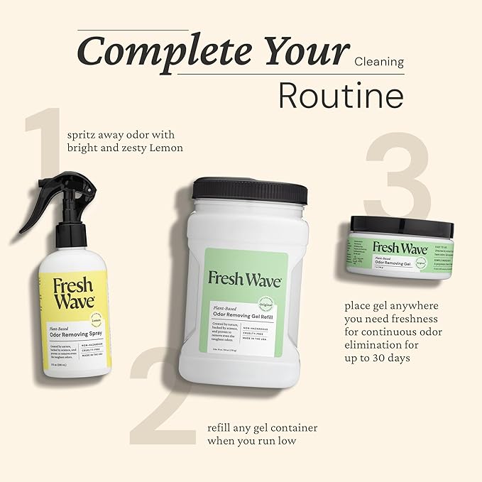 Fresh Wave Odor Removing Gel Refill, 63 oz., Pack of 2 - Safer Odor Absorbers for Home, Natural Plant-Based Odor Eliminator, Every 15 oz. lasts 30-60 Days, For Cooking, Trash & Pets-PawvioPets