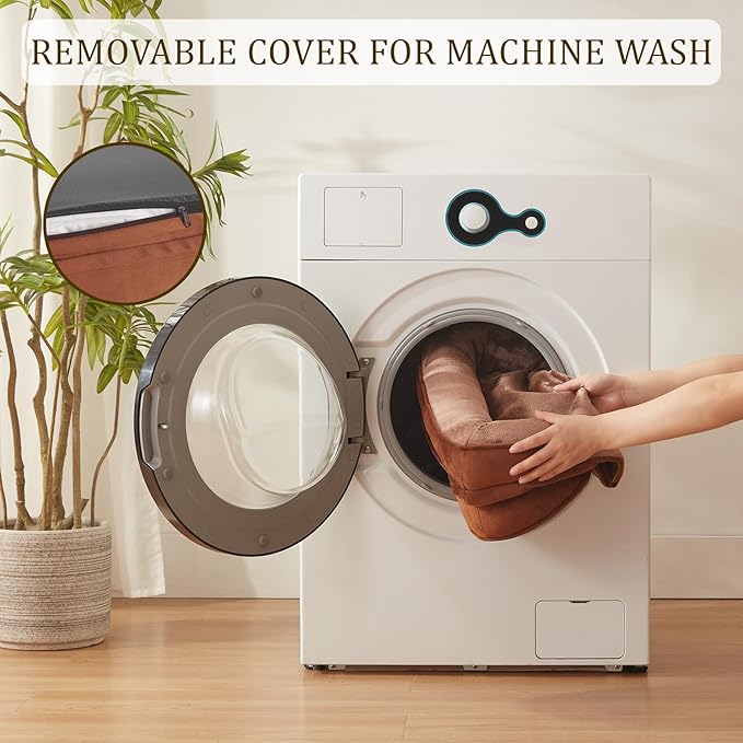 Bedfolks Orthopedic Dog Bed, Waterproof Dog Sofa Bed for Small Dogs & Cats, Egg Foam Pet Couch Bed with Removable Washable Cover and Nonslip Bottom, Brown-PawvioPets