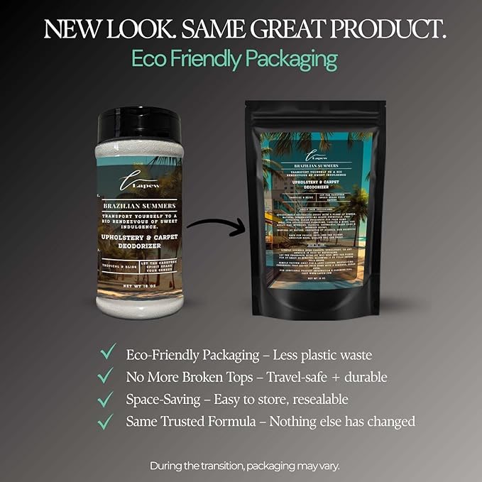 Brazilian Summers Carpet Freshener Powder: Powerful Odor Eliminator for Home, Upholstery Deodorizer, Carpet Deodorizer, Pet Urine, Cat Litter Box - Brazilian Crush Fragrance-PawvioPets