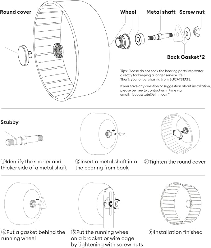 BUCATSTATE Hamster Wheel Silent, 5.5in Exercise Running Whees Quiet Spinner Mouse Wheels for Gerbil Dwarf Syrian Hamster Rat Mice-PawvioPets