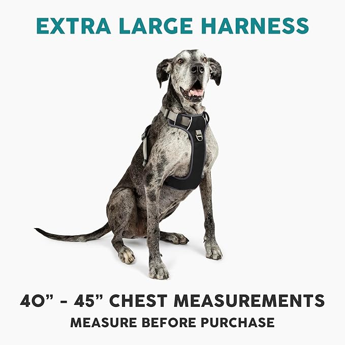 Embark Adventure Dog Harness, Reflective Trim XL Harness for Extra Large Dogs No Pull - Military Grade Nylon, 2 Leash Clips & Gel Lined Handle. Soft & Padded Puppy Dog for Any Breed-PawvioPets