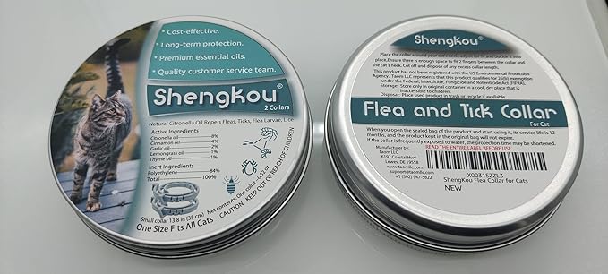 Flea and Tick Collar for Cats - Offers 12-Month Protection, Crafted with Premium Plant Oils, Waterproof, Natural, Safe for Kittens, Includes Free Comb and Tweezers, 13.8 in (2 Packs)-PawvioPets