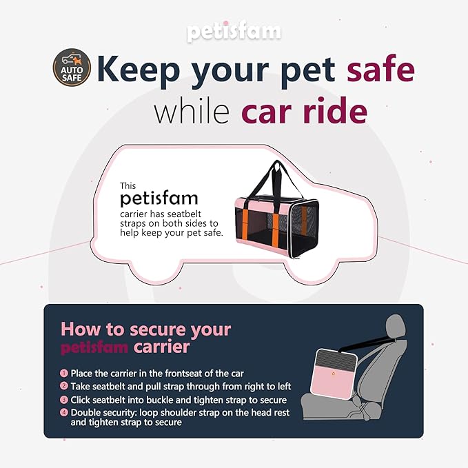 Easy Top Load Large Cat Carrier for Large and Medium Cats, Small Dogs. Easy to get cat in, Carry, Storage, Clean and Escape Proof, Pink-PawvioPets