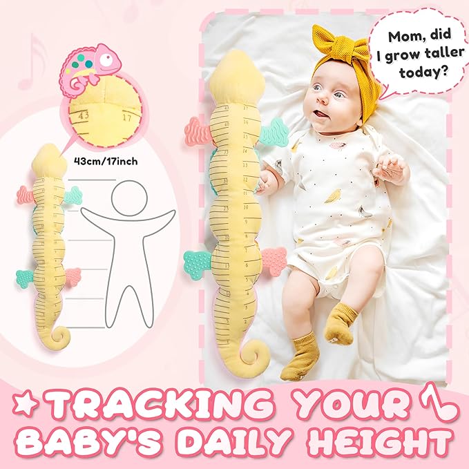 Baby Toys 0-6-12 Months, Musical Stuffed Animal Activity Soft Toys with Multi-Sensory Crinkle,Rattles and Textures,Infant Baby Girl Toys Gifts for Newborn Tummy Time,Dinosaur,Pink-PawvioPets