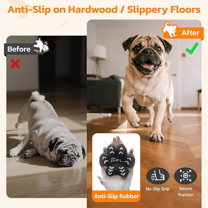 Anti Slip Dog Paw Protector Pads for Senior Dogs, Paw Pads for Dogs Traction, Disposable Self Adhesive Paw Grips for Old Dog on Slippery Hardwood Floor, Black 12 Sets (48pcs) M (11-20lbs)-PawvioPets