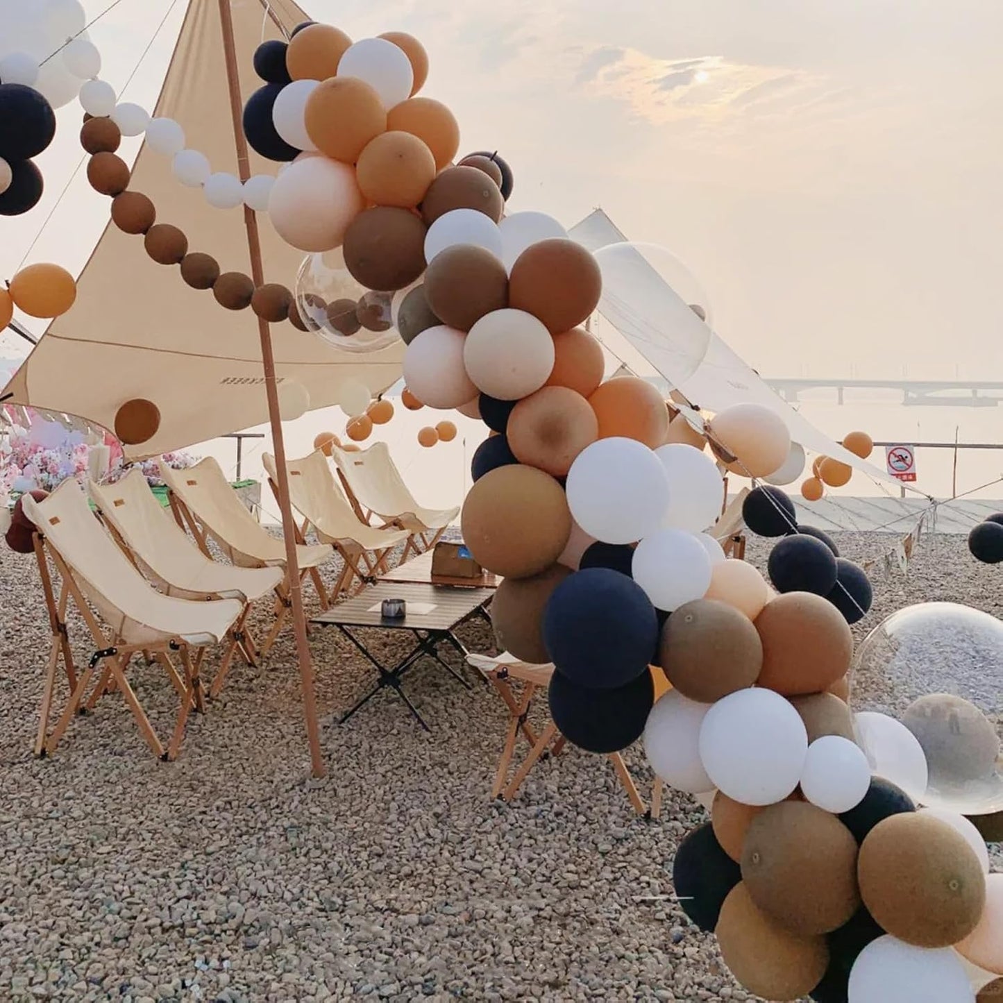 90pack Coffee Balloons Different Size 18/12/10/5 Inch Coffee Balloon Garland Arch Kit for Graduation, Wedding, Birthday, Thanksgiving Day Party, Baby Shower, Anniversary Party Decorations