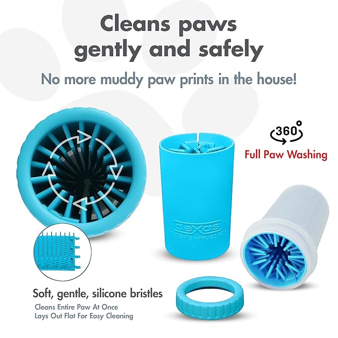 Dexas MudBuster Portable Dog Paw Cleaner, Medium, Blue - Premium Quality Pet Supplies and Accessories-PawvioPets