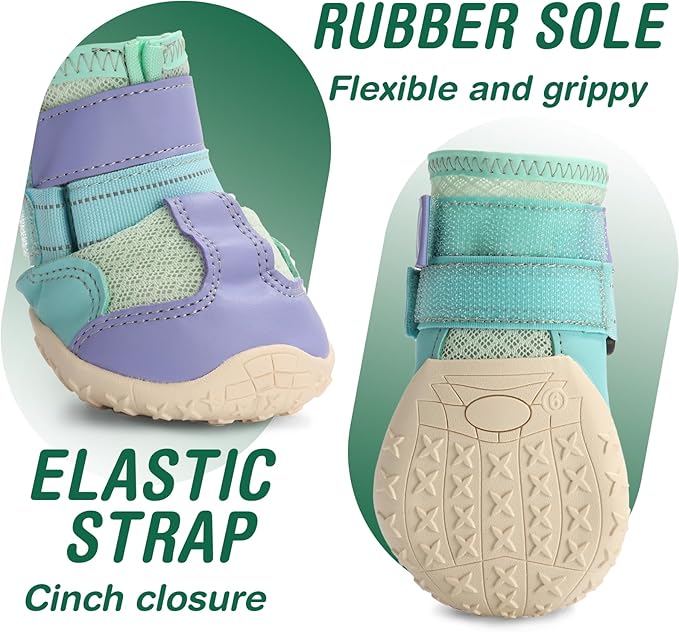 Dog Shoes for Large Dogs, Anti-Slip Dog Boots for Winter Snow, Hot Pavement, Dog Booties & Paw Protectors Blue Size 6-PawvioPets