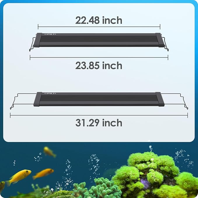 Aquarium Light, 22W 24/7 Lighting Cycle, Sunrise/Daylight/Moonlight Mode and Custom Mode with Expandable Bracket, Adjustable Timer and 7 Color Brightness for 24~30IN Fish Tank-PawvioPets