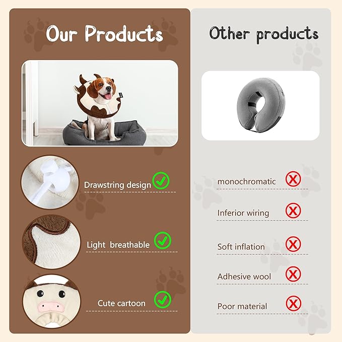 Adjustable Cat Collar Soft to Stop Licking After Surgery for Kitten, Alternative to Cone of Shame, Donut Cone for Cats, Pet Elizabethan Collar (Cow, Medium)-PawvioPets