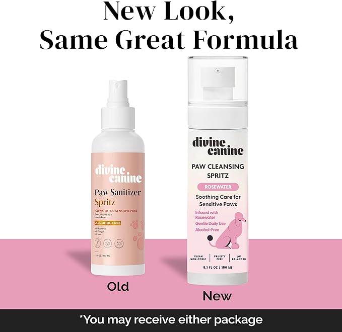 Dog Paw Cleaner - 5.1 Fl Oz of Alcohol Free Paw Cleansing Spray - Made with Rosewater, Aloe, Copaiba Oil, and Lemongrass Oil to Nourish and Clean Paws - Made in The USA-PawvioPets