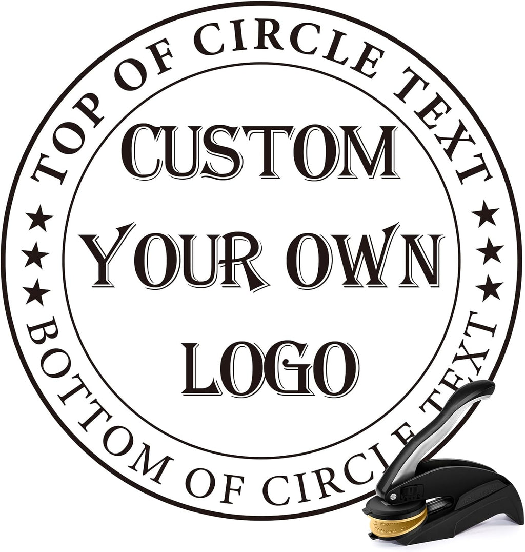 Custom Book Embosser Stamp - Personalized Business Company Seal with Your Own Logo (Logo)