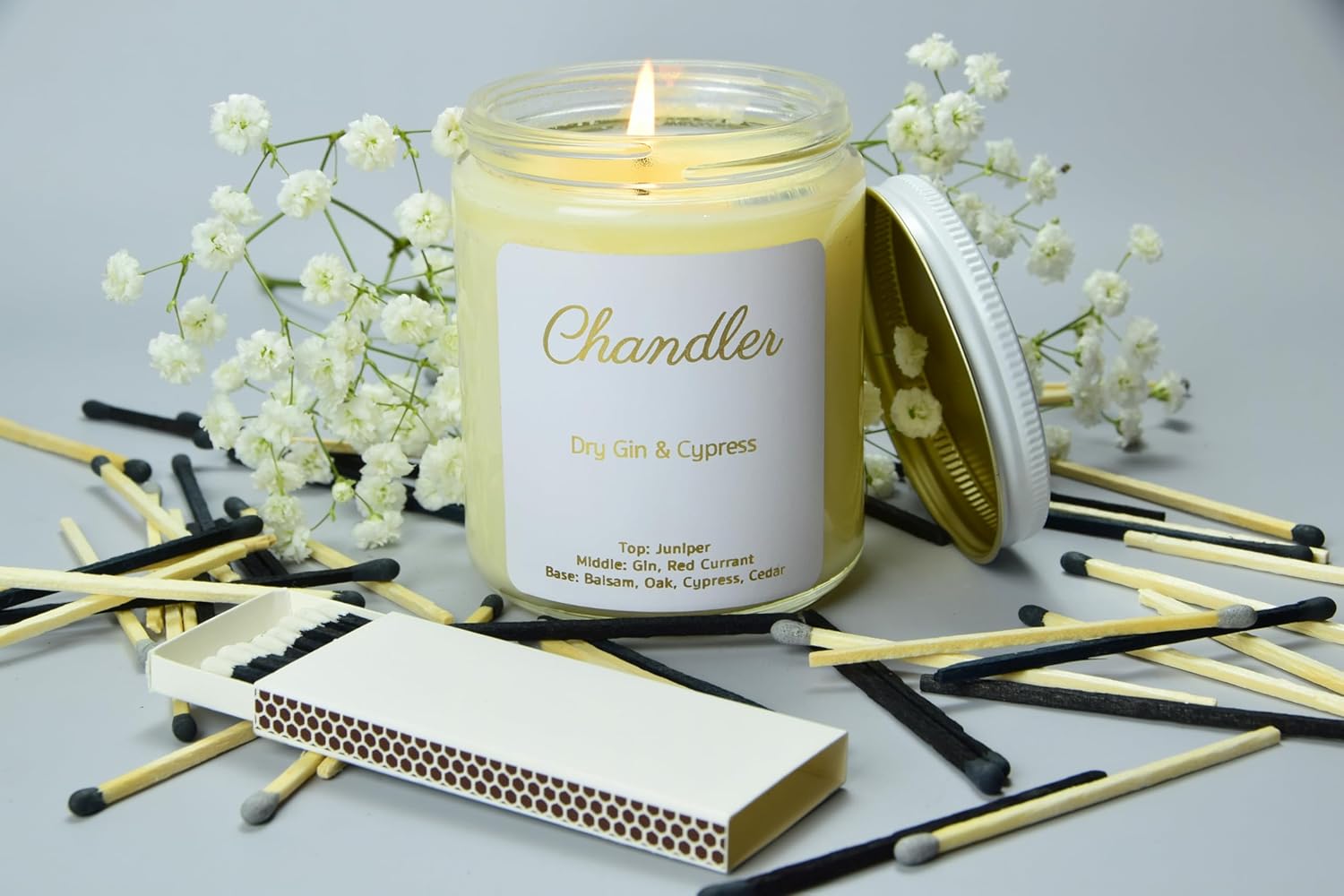 Chandler Studio 10 Boxes - Wooden Matchsticks in a Blank Matchbox with White/Black Matchboxes Colorful Tips (3" Matchboxes, 10 Boxes)