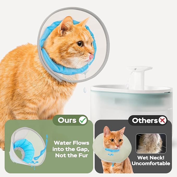 Cat Cone Collar Soft: Comfortable Waterproof Mesh Recovery Cone After Surgery to Stop Licking and Scratch, Alternative to Plastic Elizabeth Head/Neck Cone for Large Cats and Small Dogs-PawvioPets