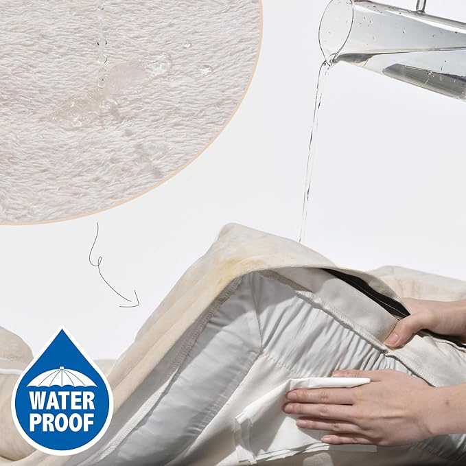 Comfort Expression Large Dog Beds Waterproof Orthopedic Foam Dog Sofa Beds Comfy Pet Bed with Washable Removable Cover & Non-Slip Bottom(Large,Beige)-PawvioPets