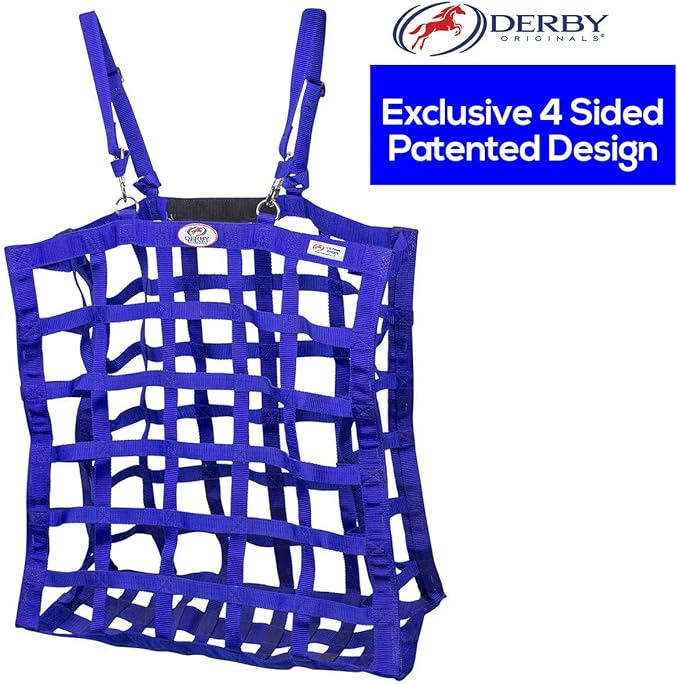 Derby Originals Easy Feeder Horse Hay Bag with Super Tough Bottom and 1 Year Warranty, red, 3"x3.5"-PawvioPets