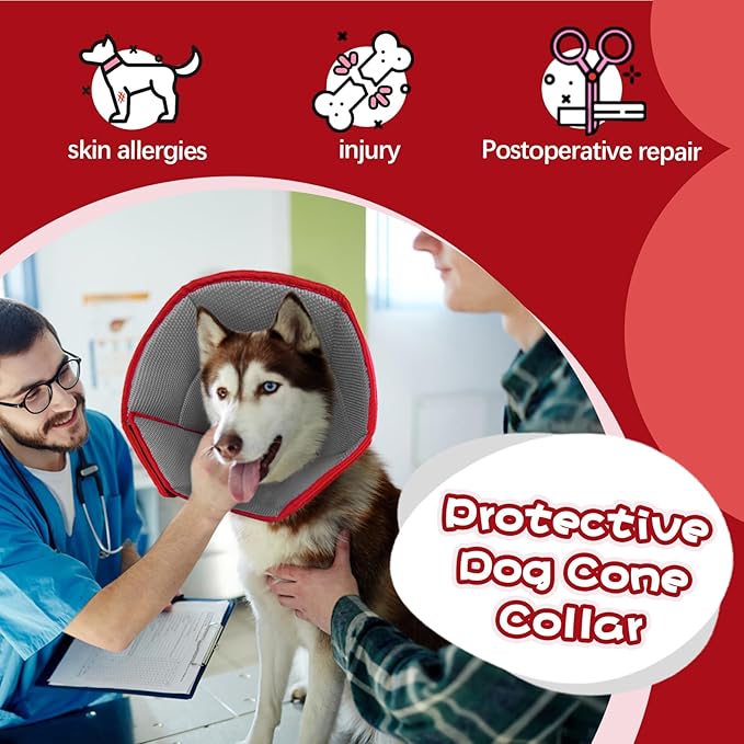 Dog Cone Collar Soft Cone for Medium Dogs After Surgery Adjustable Elizabethan Collar for Dogs to Stop Licking Wounds, Biting Stitches Professional Pet Recovery Cones E-Collar for Dog-PawvioPets