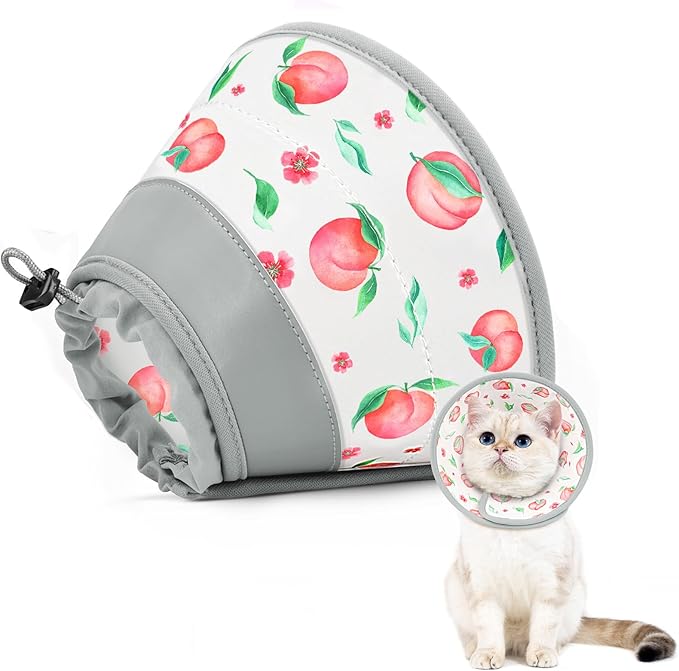 Cat Cone Collar Soft to Stop Licking, Adjustable, Foldable Lightweight Kitten Cones After Surgery Recovery for Cats & Kittens, Cat Cone Alternative (PinkWhite, S)-PawvioPets
